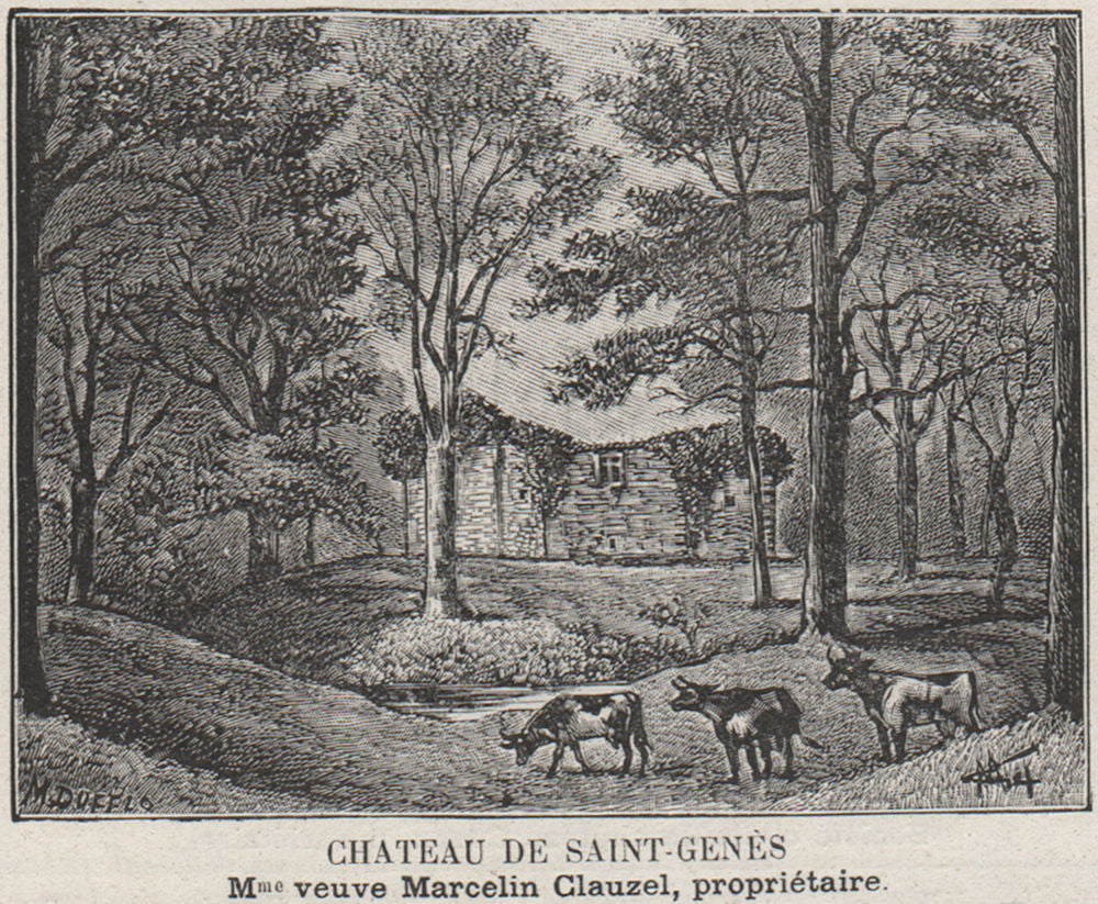 MÉDOC. AVENSAN. Chateau de Saint-Genès. Clauzel. Bordeaux. SMALL 1908 print